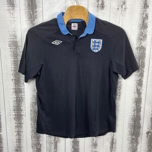 England National Team Shirt Mens 48 Navy Blue Umbro Soccer Football Polo